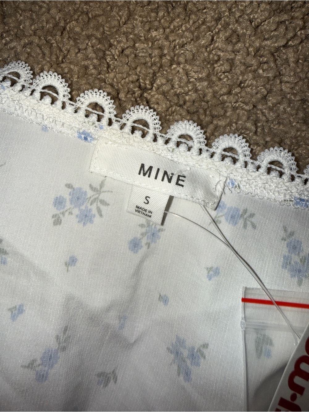 MINE Blue Floral Lace-Trim Crop Top - Picture 5 of 5